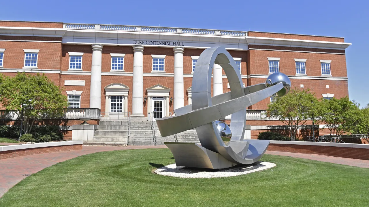 Sculpture on the engineering side of campus
