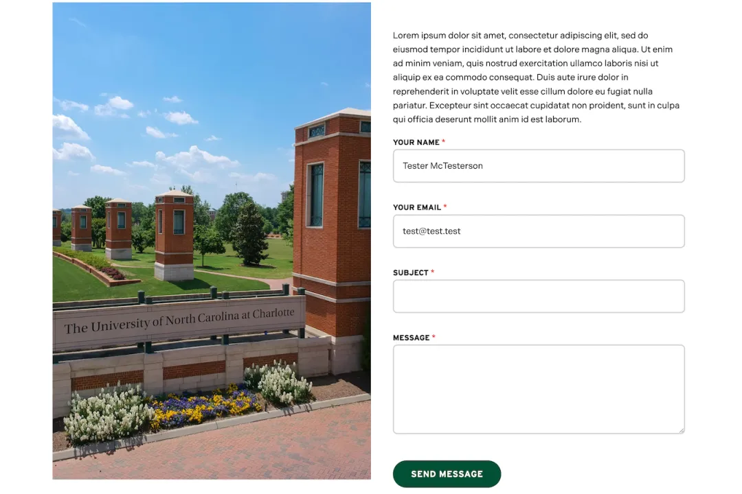 Sample of a Form Embed Component