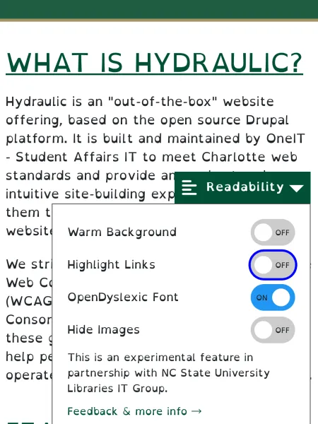 Readability Widget with OpenDyslexic font enabled